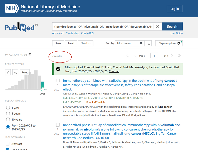 Pubmed advanced  search